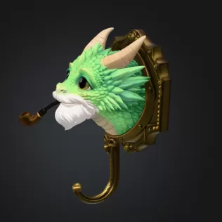 Wise Dragon Wall Hook STL File for 3D Print - Model thumbnail 2