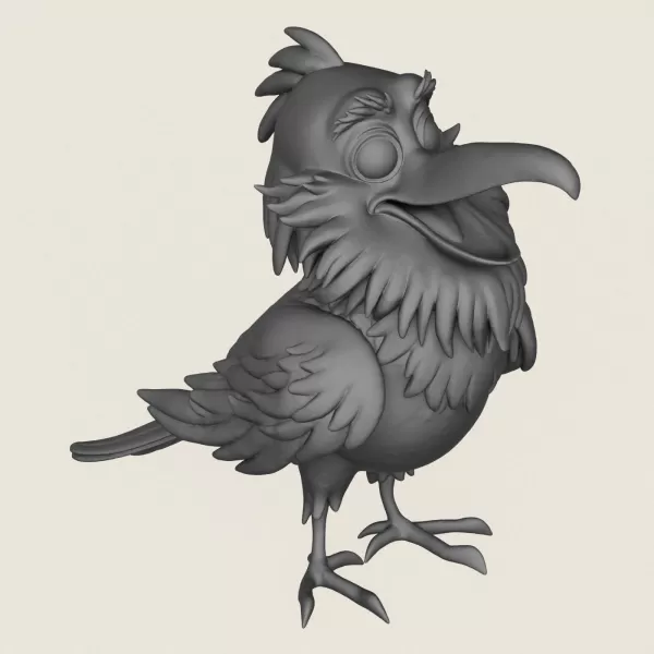 Cartoon Toy Bird Print Ready 3D Model - Model preview 4