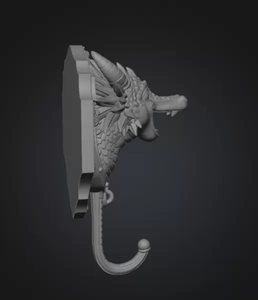 Dragon Wall Hook STL File for 3D Printing - Model preview 11