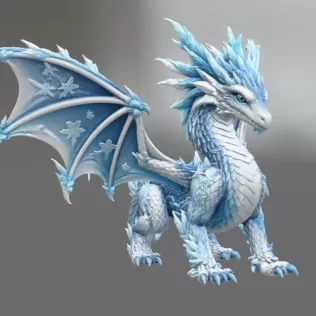 Winter Frost Dragon STL File for 3D Print - Model thumbnail 11