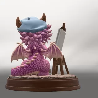 Cute Artist Dragon STL File for 3D Print - Model thumbnail 5