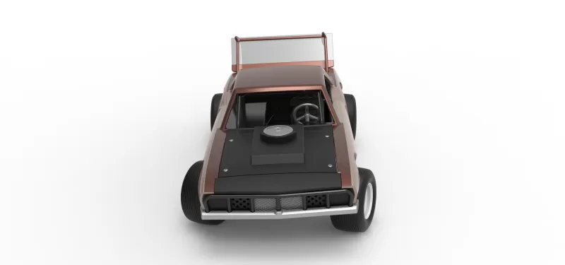 Vintage Semi-Late Model Stock Car while turning Scale 1:25 - Model preview 8