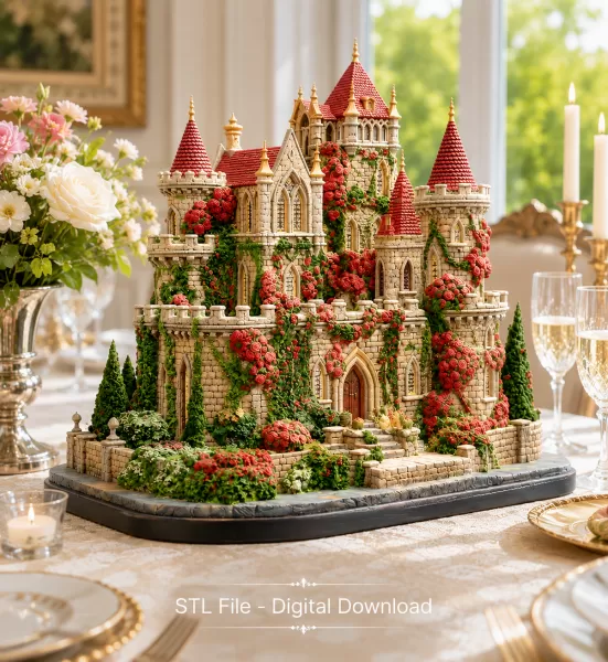 Bougainvillea Castle STL File for 3D Print - Model preview 2