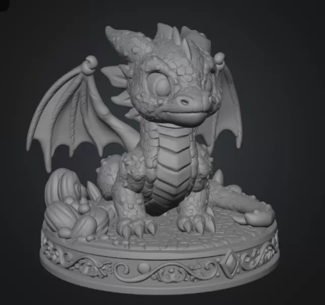 Candy Kingdom Baby Dragon STL File for 3D Print - Model preview 11