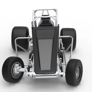 Vintage Dirt Silver Crown Car while turning Scale 1:25 - Model thumbnail 8