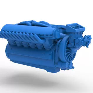 Engine V12 of Vintage Dragster Version 2 Scale 1:25 - Model thumbnail 16