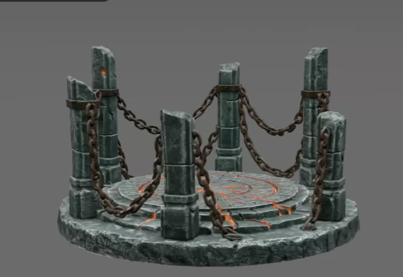 Ancient Chain Portal STL File for 3D Print - Model preview 6