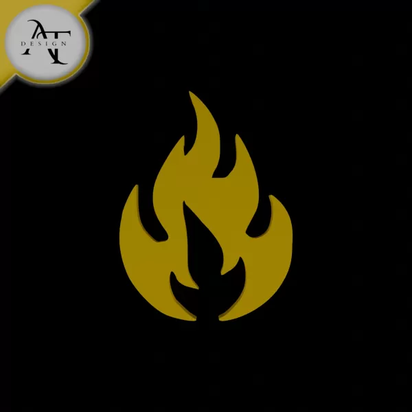 Simple Flame Symbol - 2D Art - Model preview 1