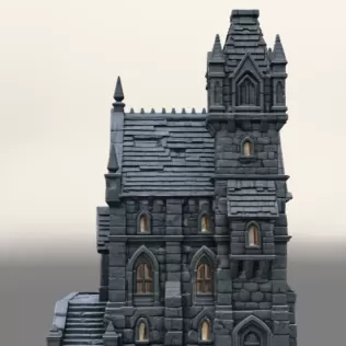 Dark Fantasy Mansion STL File for 3D Printing - Model thumbnail 4