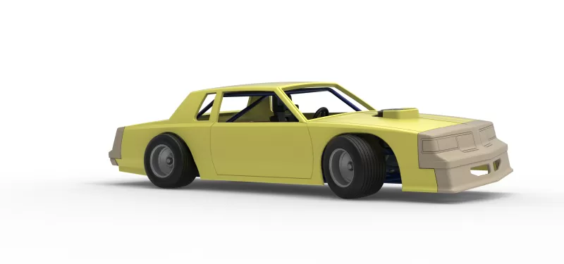 Vintage Dirt late model race car while turning Scale 1:25 - Model preview 25