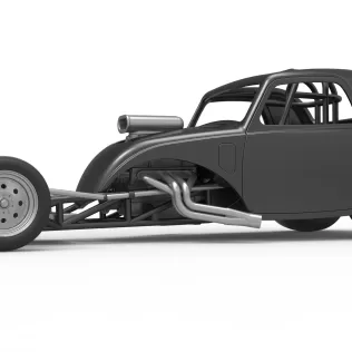 Front engine old school dragster with shell V11 Scale 1:25 - Model thumbnail 2