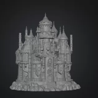 Steampunk Fantasy Castle STL File for 3D Printing - Model thumbnail 10