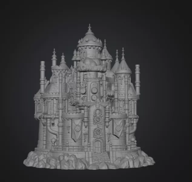 Steampunk Fantasy Castle STL File for 3D Printing - Model preview 10