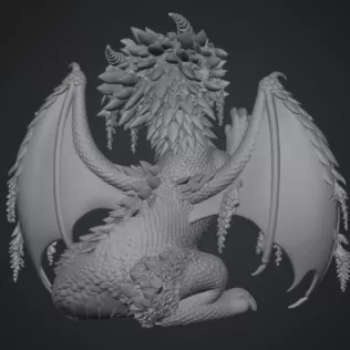 Wisteria Blossom Dragon STL File for 3D Print - Model thumbnail 16
