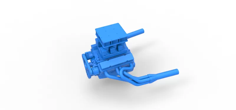 Engine of Vintage Supermodified stock car V3 Scale 1:25 - Model preview 2