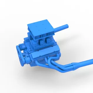 Engine of Vintage Supermodified stock car V3 Scale 1:25 - Model thumbnail 2