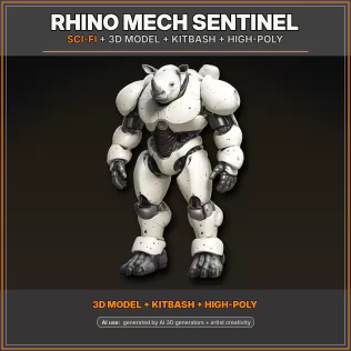 Animal Warrior Pack – Sci-Fi Fantasy High-Poly Kitbash 3D Model - Model thumbnail 2