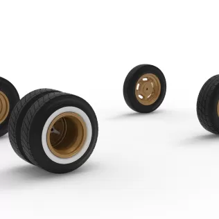Wheel Set of Vintage Dirt Supermodified stock car V2 Scale 1:25 - Model thumbnail 9