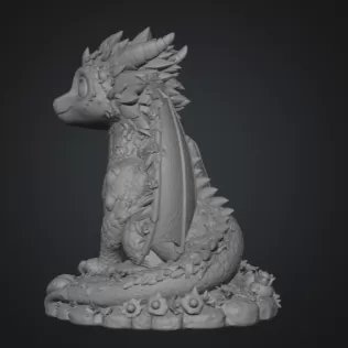 Blossom Heart Dragon STL File for 3D Print - Model thumbnail 9