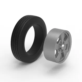 Front wheel of old school dragster Version 8 Scale 1:25 - Model thumbnail 9