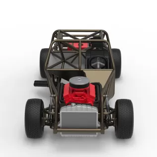 Vintage Dirt Modified stock car Base Version 7 Scale 1:25 - Model thumbnail 8