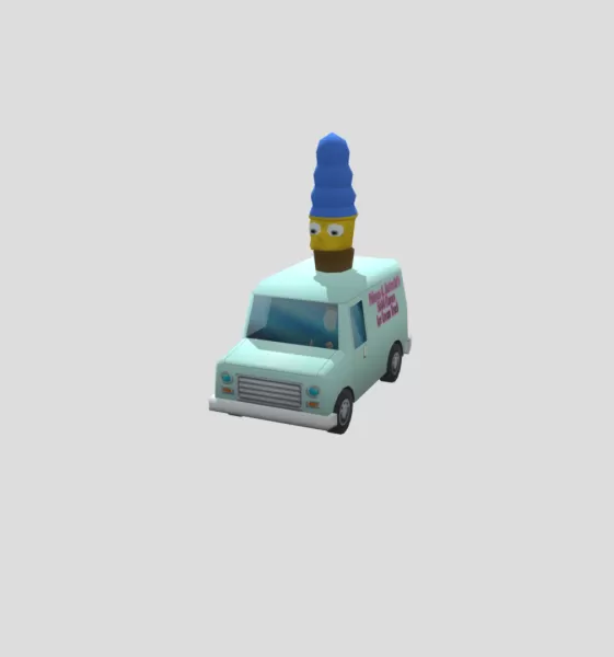 simpson ice cream truck - Model preview 1