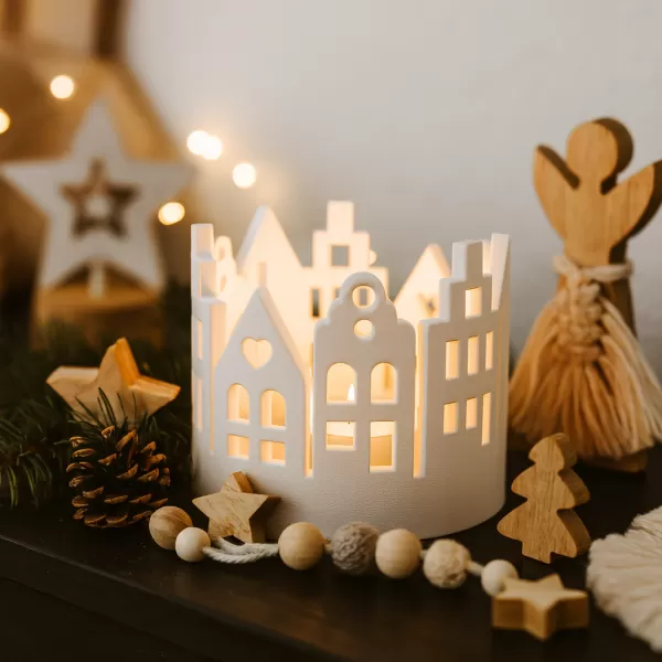 Christmas Village Candle Holder | Cozy Christmas Houses - Model preview 7