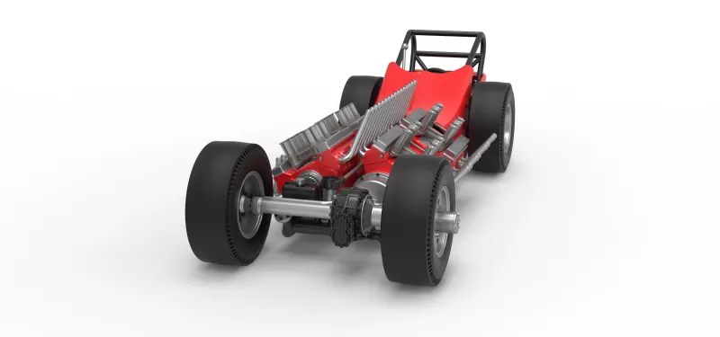 Vintage AWD Dragster Version 2 Scale 1:25 - Model preview 5