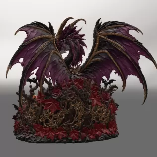 Gothic Halloween Dragon Pumpkin Bowl STL File for 3D Print - Model thumbnail 10