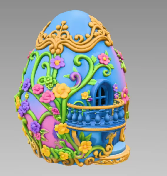 Fantasy Egg House – STL File 3D Printable - Model preview 6