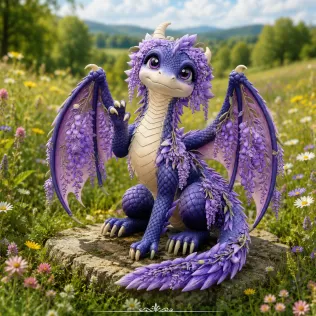 Wisteria Blossom Dragon STL File for 3D Print - Model thumbnail 2