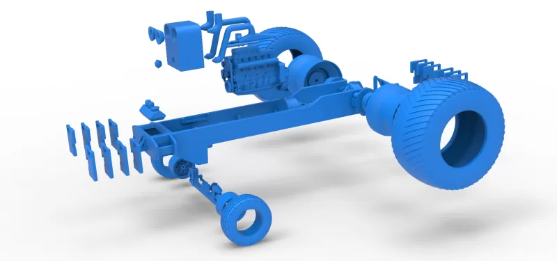 Pro Stock Pulling Tractor Base Scale 1:25 - Model preview 16