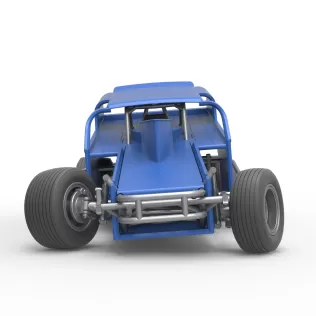 Vintage Dirt Modified stock car Version 2 while turning 1:25 - Model thumbnail 7