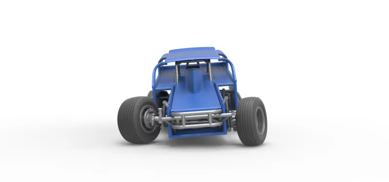 Vintage Dirt Modified stock car Version 2 while turning 1:25 - Model preview 7