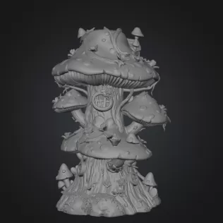 Enchanted Mushroom Village Tower STL File 3D Printable - Model thumbnail 13