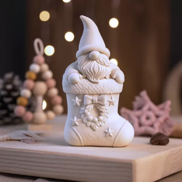 Gnome in Christmas Stocking | Adorable Holiday Ornament | Cozy - Model preview 2