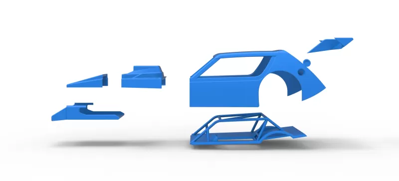 Shell of Vintage Asphalt Modified stock car V8 Scale 1:25 - Model preview 21