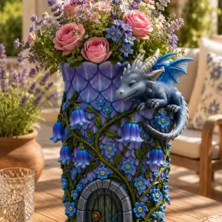 Enchanted Dragon Flower Tower Vase - Model thumbnail 2