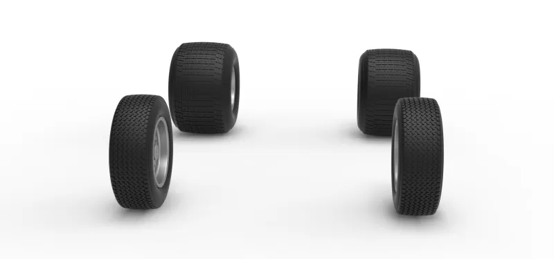 Wheel Set of Dirt Silver Crown Car Scale 1:25 - Model preview 3