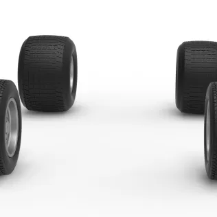 Wheel Set of Dirt Silver Crown Car Scale 1:25 - Model thumbnail 3