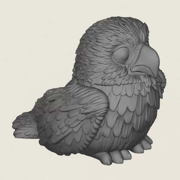 Baby Eagle Statue Print Ready 3D Model - Model preview 4