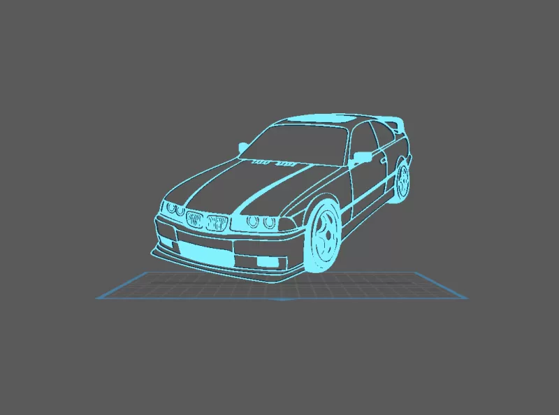 BMW - M3 E36 Wall Art - Model preview 1