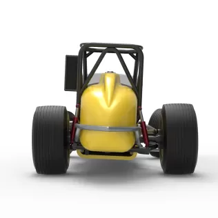 Dirt Silver Crown Champ car while turning Version 2 Scale 1:25 - Model thumbnail 16