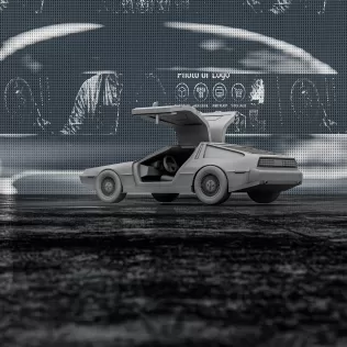 DMC DeLorean with Open Doors – 3D Printable Car Model - Model thumbnail 5