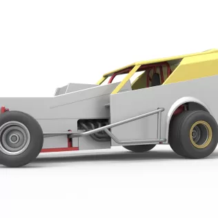Vintage Dirt Modified stock car V7 while turning Scale 1:25 - Model thumbnail 2