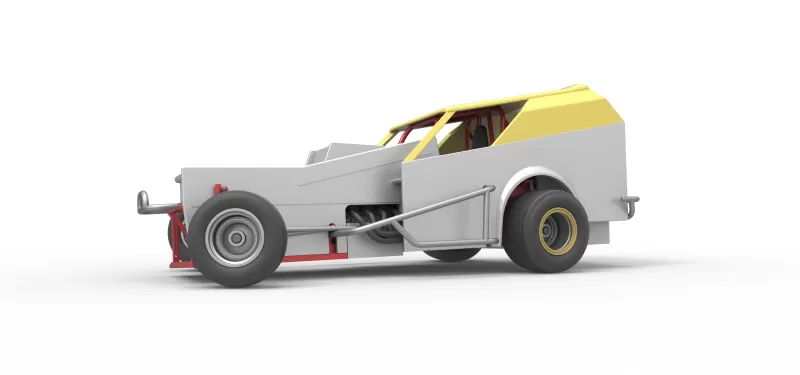 Vintage Dirt Modified stock car V7 while turning Scale 1:25 - Model preview 2