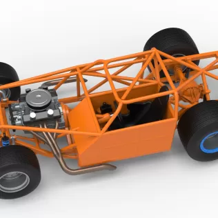 Vintage Dirt late model Race car Base Version 4 Scale 1:25 - Model thumbnail 4