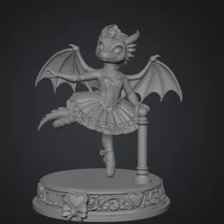 Ballerina Dragon Princess STL File for 3D Printing