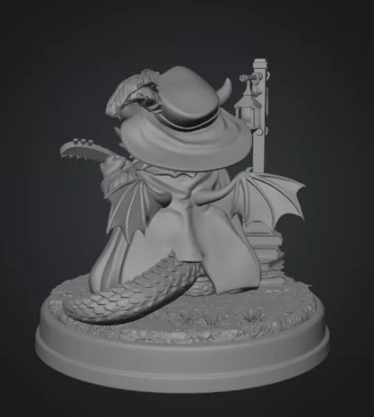 Mystic Bard Dragon STL File for 3D Printing - Model preview 11