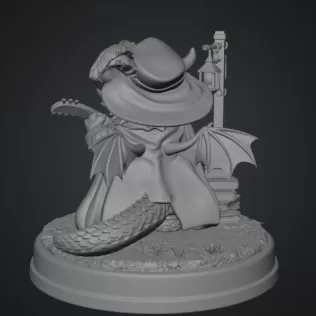 Mystic Bard Dragon STL File for 3D Printing - Model thumbnail 11